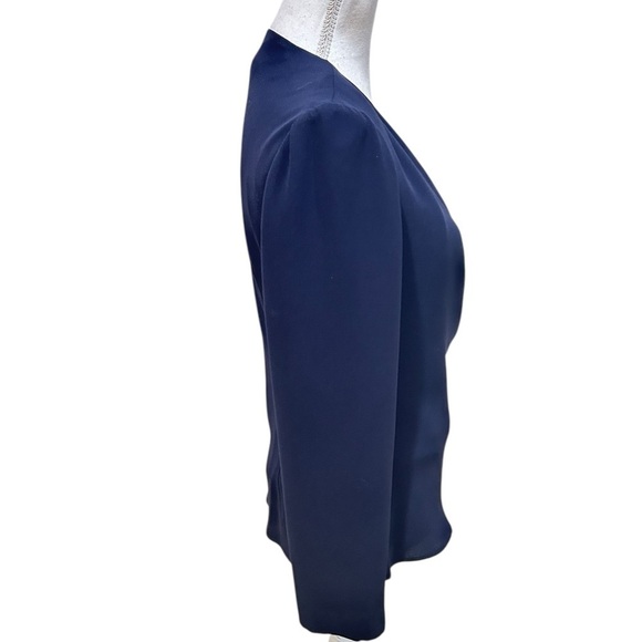 Vintage 1990’s Talbots 2 piece navy wide leg pantsuit faux wrap USA size 10 - Picture 6 of 10